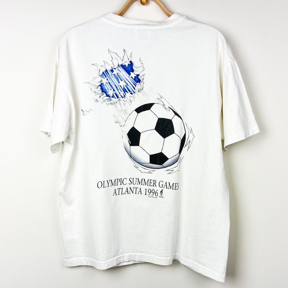 Vintage Atlanta 1996 Olympic Summer Soccer Games TShirt Men Sz XL Single Stitch